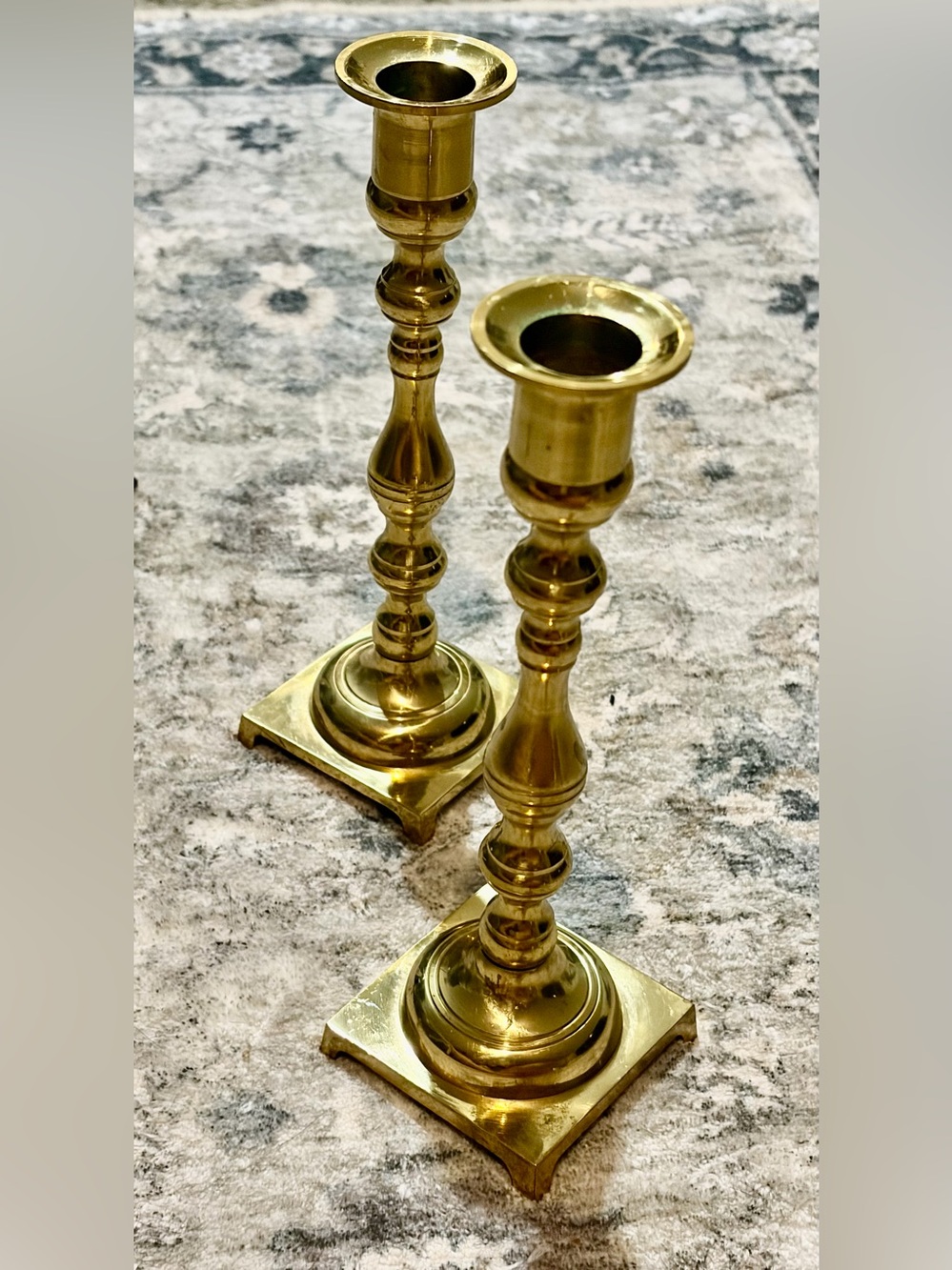 Polished Brass Candlestick Pair (2) - Home Decor